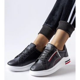 D/GMR Schwarze Anaunia-Sneaker mit weißer Sohle 2