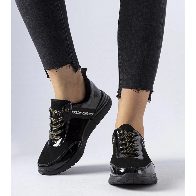 D/GMR Schwarze Castelfidardo-Sneaker aus Leder 2