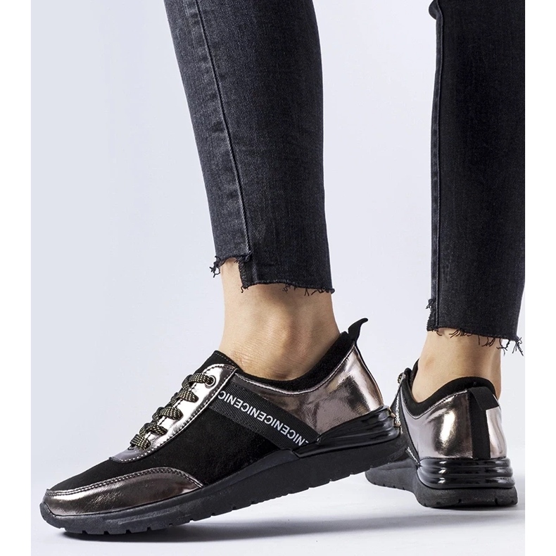 D/GMR Schwarze und graue Ledersneaker von Castelfidardo 2