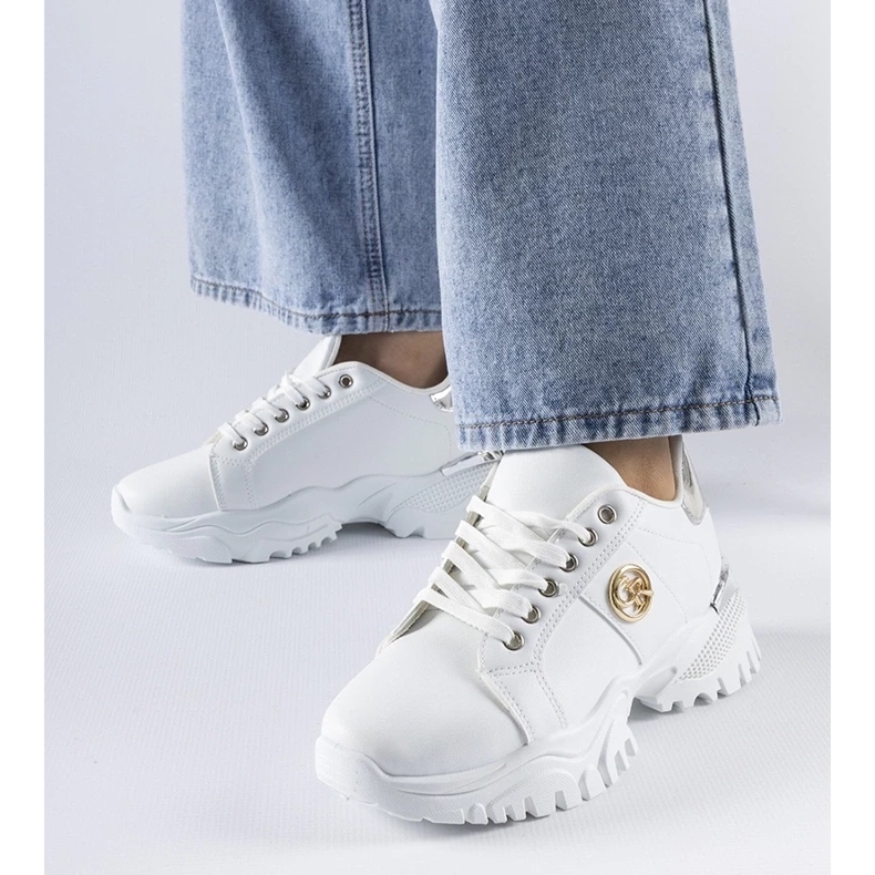 D/GMR Weiße Sneaker mit massiver Arpaia-Sohle 1