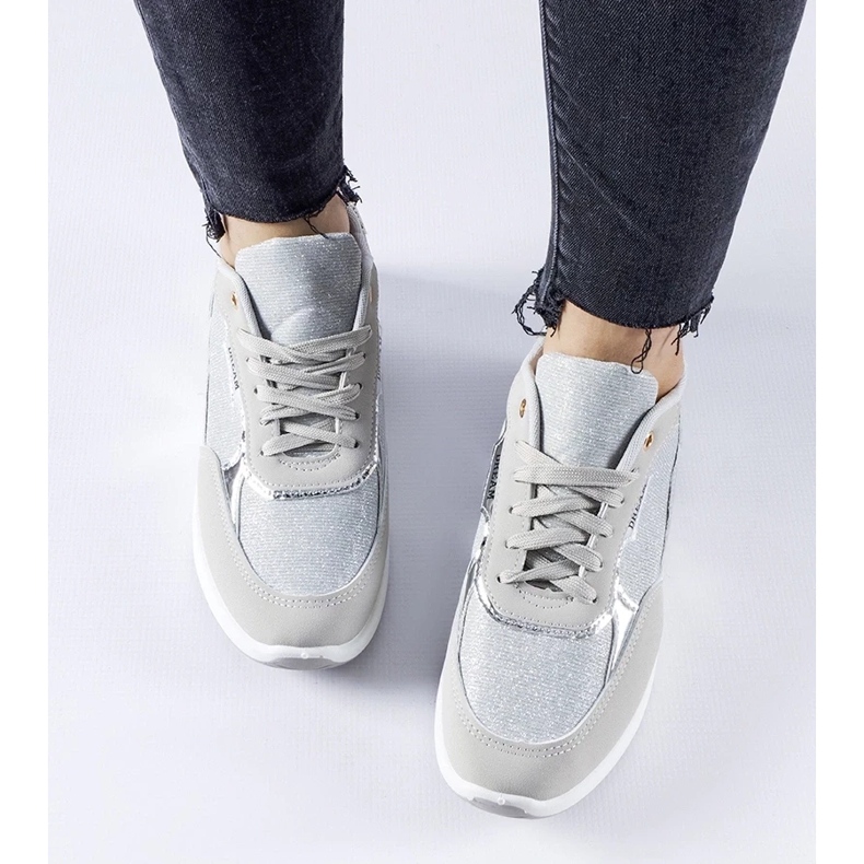 D/GMR Graue Glitzer-Sneaker von Roganzuolo 2