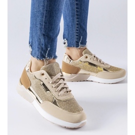 D/GMR Beige Glitzer-Sneaker von Roganzuolo 1