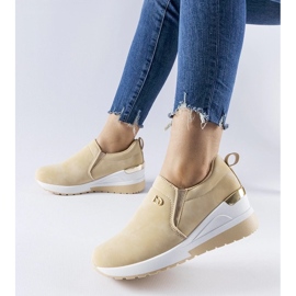 D/GMR Beige Vitale Slip-on-Sneaker mit Keilabsatz 1