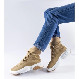 D/GMR Dunkelbeige High-Top-Sneaker von Sanschagrin 2