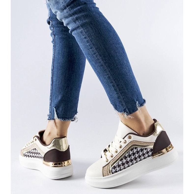 D/GMR Braune und beige Glitzer-Sneaker von Briercliff 2