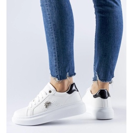 D/GMR Weiße Sneakers mit Zirkon-Fairfax-Applikation 1