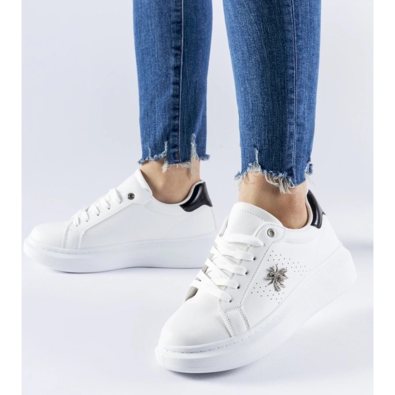 D/GMR Weiße Sneakers mit Zirkon-Fairfax-Applikation 2