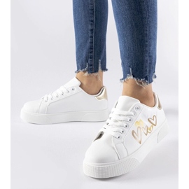 D/GMR Weiß- und Gold -Turnschuhe auf der Montclair -Plattform 2