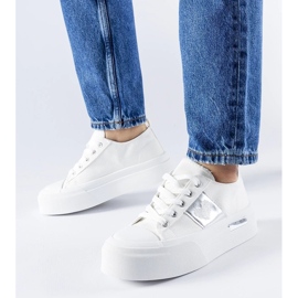 D/GMR Weiße und silberne Lawton-Plateau-Sneaker 2