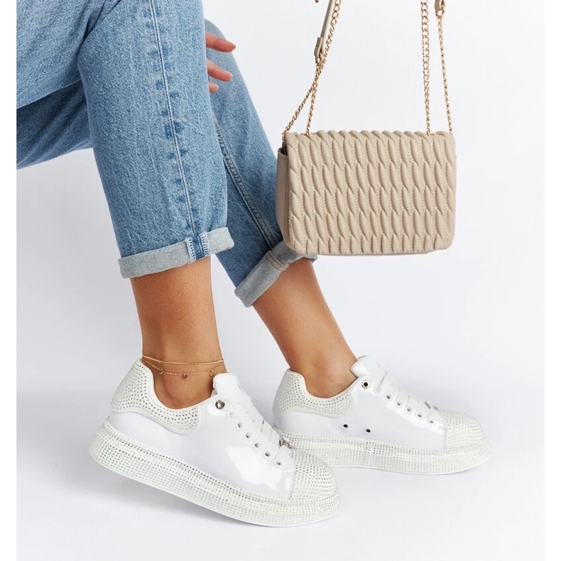 D/GMR Weiße Sneakers mit Strasssteinen Goe NN2N4011 1