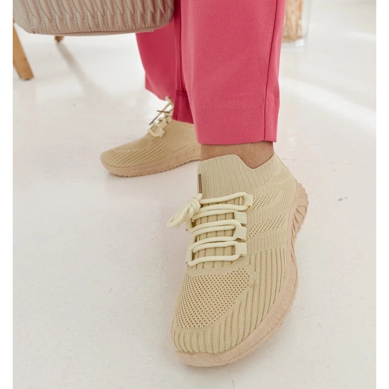 D/GMR Beige Stoff-Sneaker von Ornella 1