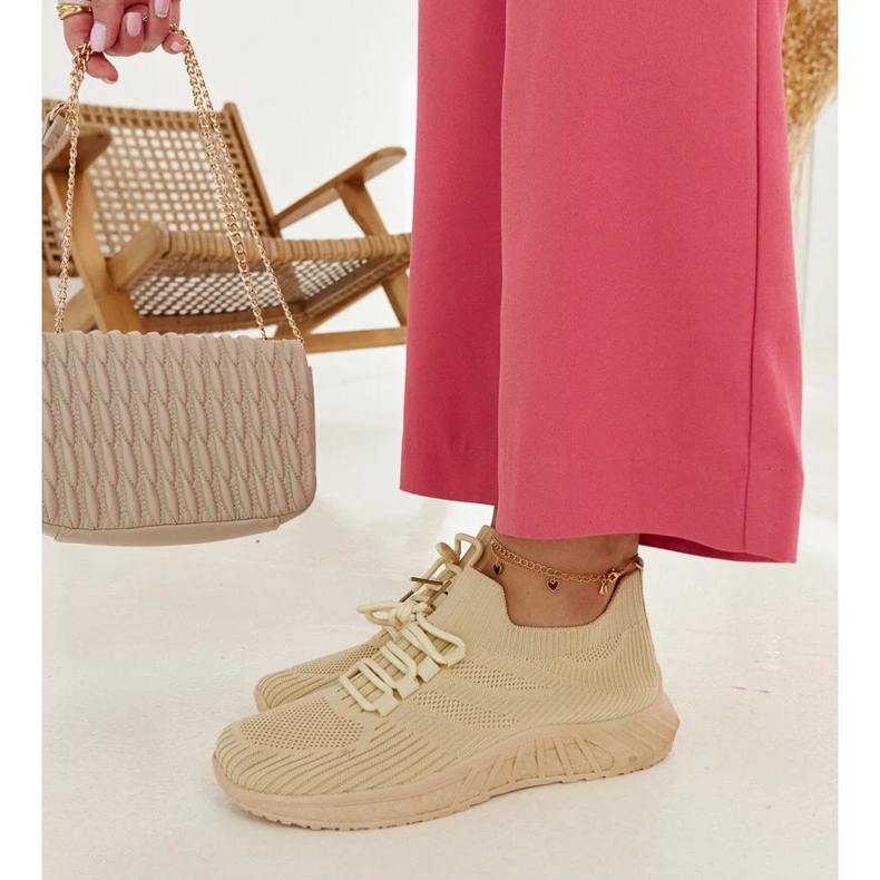 D/GMR Beige Stoff-Sneaker von Ornella 2