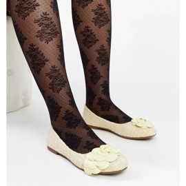 D/GMR Gelbe Ballerinas mit dekorativer Mateja-Blume 1