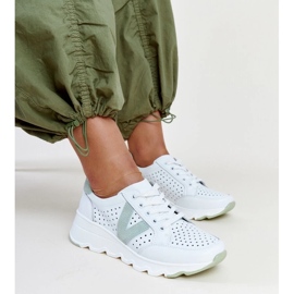 D/GMR Vinceza-Sneaker aus weißem, durchbrochenem Leder 1