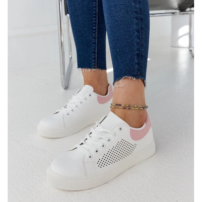 D/GMR Weiße und rosa offene Semhar -Sneaker 2