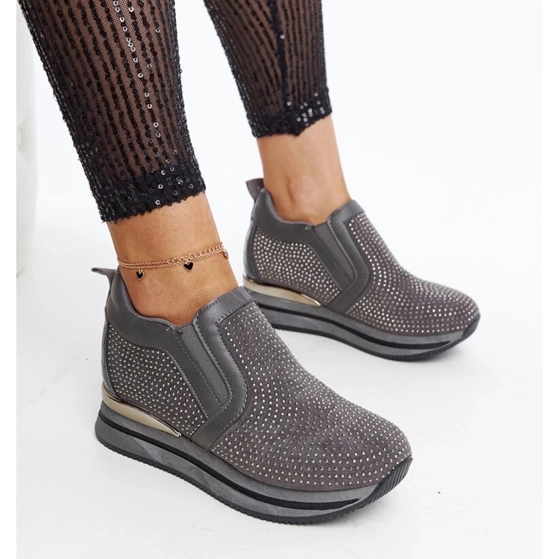 D/GMR Dunkelgraue Cadelaria-Keilsneaker 2