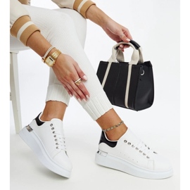 D/GMR Weiße Sportschuhe mit schwarzem Meriana-Einsatz 1