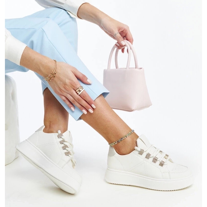 D/GMR Beigefarbene Sneaker mit dicker Walida-Sohle 2