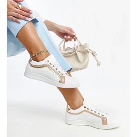 D/GMR Weiß-goldene Amala-Plateau-Sneaker 2