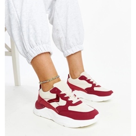 D/GMR Beige-rote Sneakers auf der Nereida-Plattform 2