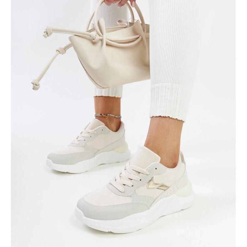 D/GMR Beigefarbene Sneakers auf der Nereida-Plattform 2