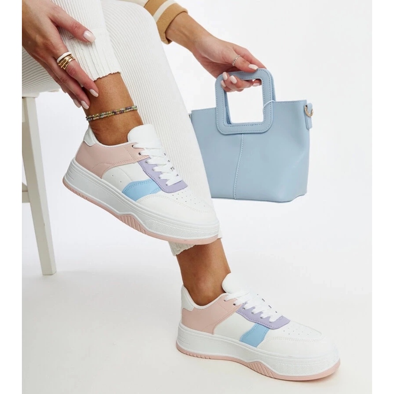 D/GMR Weiß-rosa Sneaker mit dickerer Rafida-Sohle 2