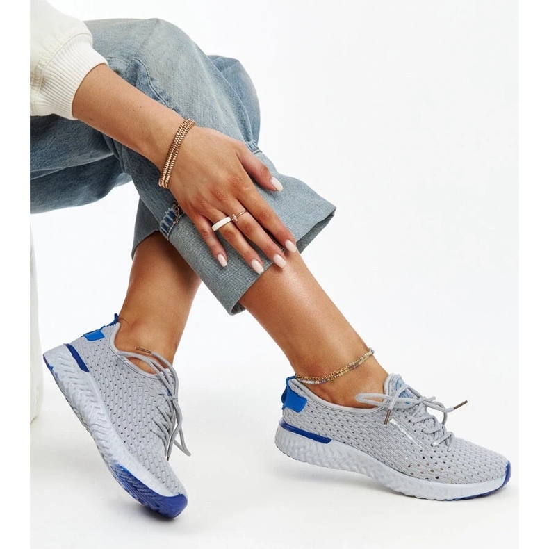 Damen-Sneaker von Cross Jeans aus grauem Stoff 2