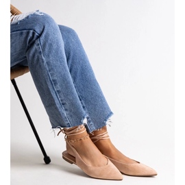 D/CEO Leaia beige Ballerinas zum Schnüren mit offenem Absatz 2