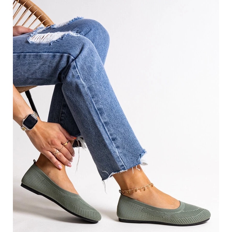 D/CEO Grüne Ballerinas aus Stoff von Yafia 1