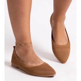 D/CEO Ballerinas Wendana aus karamellfarbenem Stoff braun 1