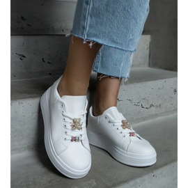 D/CEO Weiße Plateau-Sneaker, verziert mit einem Mavien-Teddybären 2