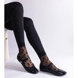 D/CEO Schwarze Ballerinas mit Lackkappe und Jaures-Klettverschluss 1