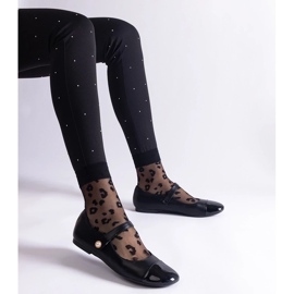 D/CEO Schwarze Ballerinas mit Lackkappe und Jaures-Klettverschluss 2