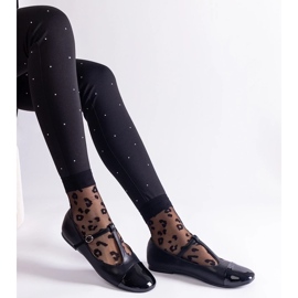 D/CEO Schwarze Ballerinas mit Lackspitze und Gloriana-Schnalle 2