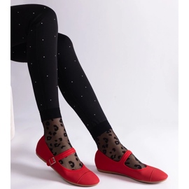 D/CEO Rote Ballerinas mit mattem Finish, geschlossen mit einer Longhola-Schnalle 2