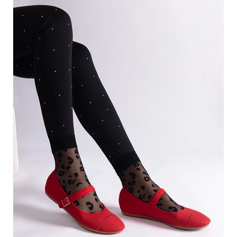 D/CEO Rote Ballerinas mit mattem Finish, geschlossen mit einer Longhola-Schnalle 2