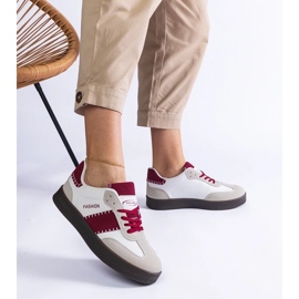 D/CEO Burgunderrote Plateau-Sneaker mit Puente-Nähten 2