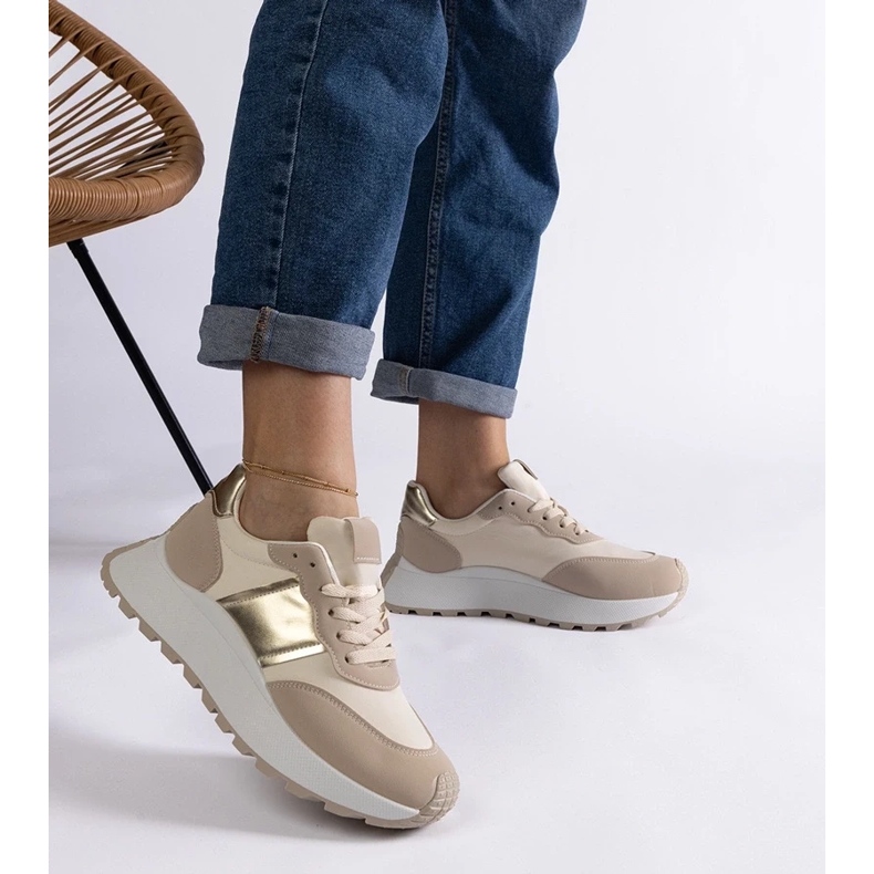 D/CEO Beige Cremorna-Plateau-Sneaker 2