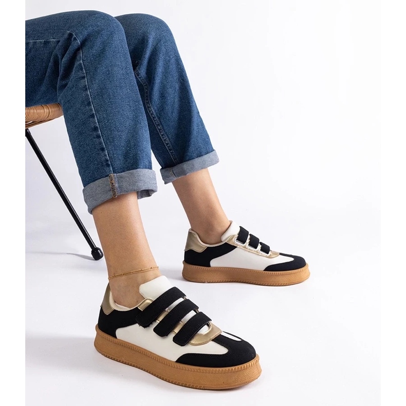 D/CEO Schwarze Mena-Sneaker mit Klettverschluss 1