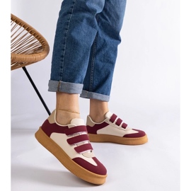 D/CEO Burgunderrote Mena-Sneaker mit Klettverschluss 2