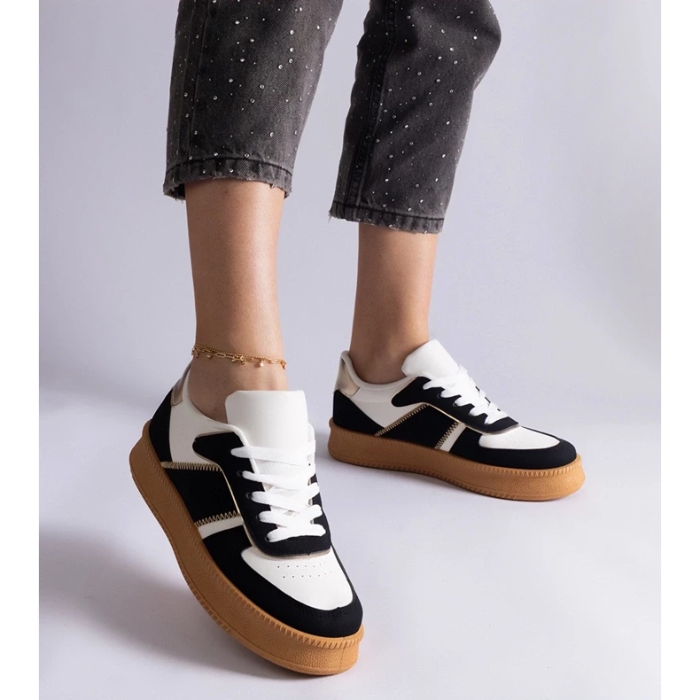 D/CEO Schwarze Schnürsneaker mit Felicita-Plateau 2