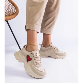 D/CEO Beige Plateau-Sneaker mit Martinez-Herz 2