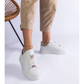 D/CEO Weiße Plateau-Sneaker, verziert mit einem Aranda-Schmetterling 2