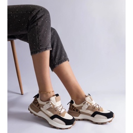 D/CEO Beigefarbene Sneakers, verziert mit einem Soria-Tiermotiv 2