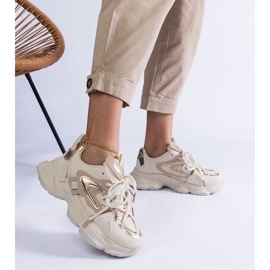 D/CEO Beigefarbene Damen-Sportsneaker mit massiver Lien-Sohle 2