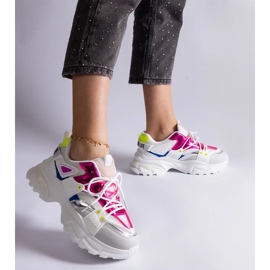 D/CEO Weiße und rosafarbene Sulamita-Sportsneaker 1