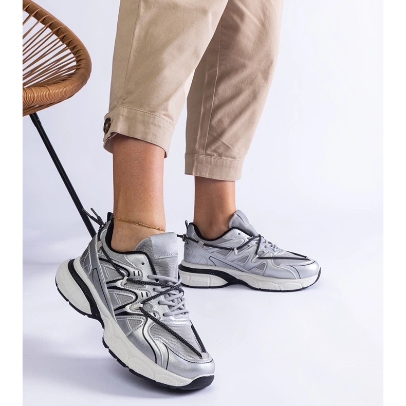 D/CEO Silberne Damen-Sneaker mit massiver Colunga-Sohle silber- 2