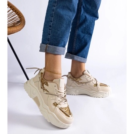 D/CEO Beige Damen-Sneaker mit Agar-Glitzer 2