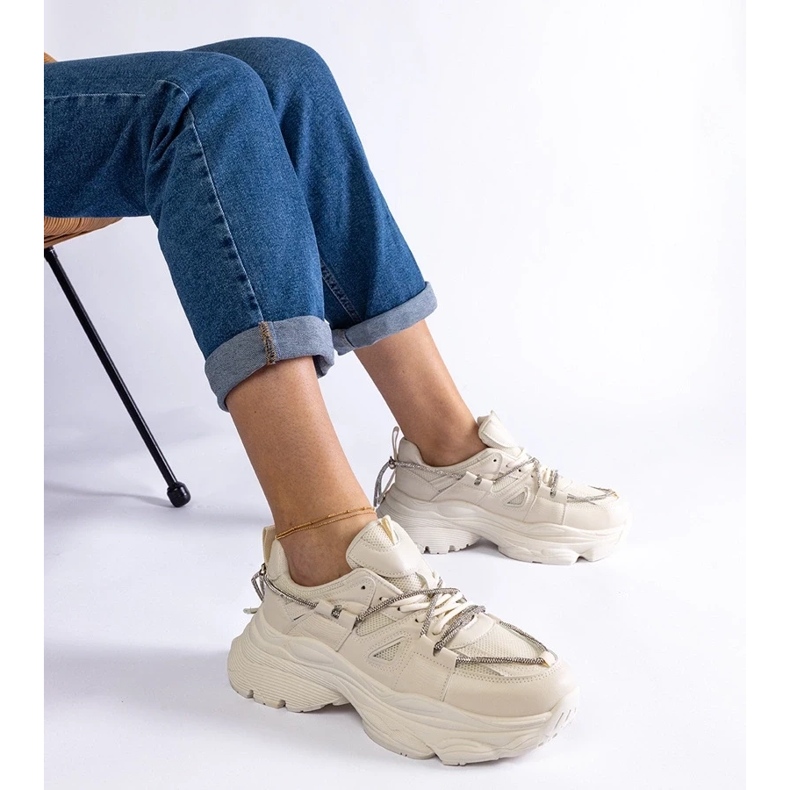 D/CEO Beigefarbene Damen-Sportsneaker von Ivett 1