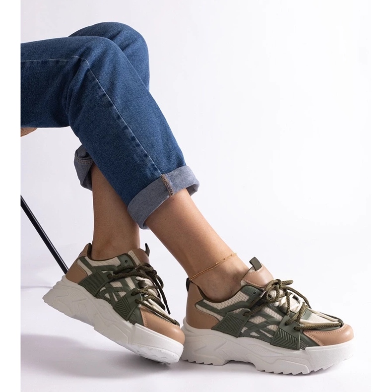 D/CEO Grüne und beige Damen-Sneaker Alva 1